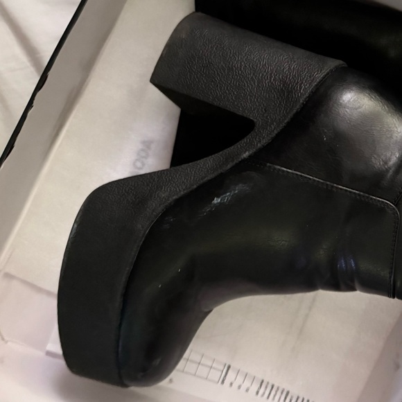 Lamoda LMF856 High Knee Black PU Leather Boot, descent condition - Picture 11 of 14